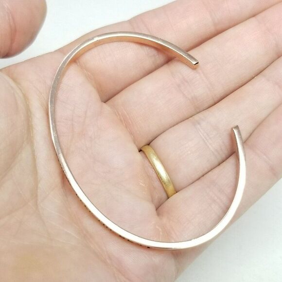 Vintage Explore Everything, Keep The Best Message Cuff Bangle Bracelet Gold Tone - Picture 3 of 5